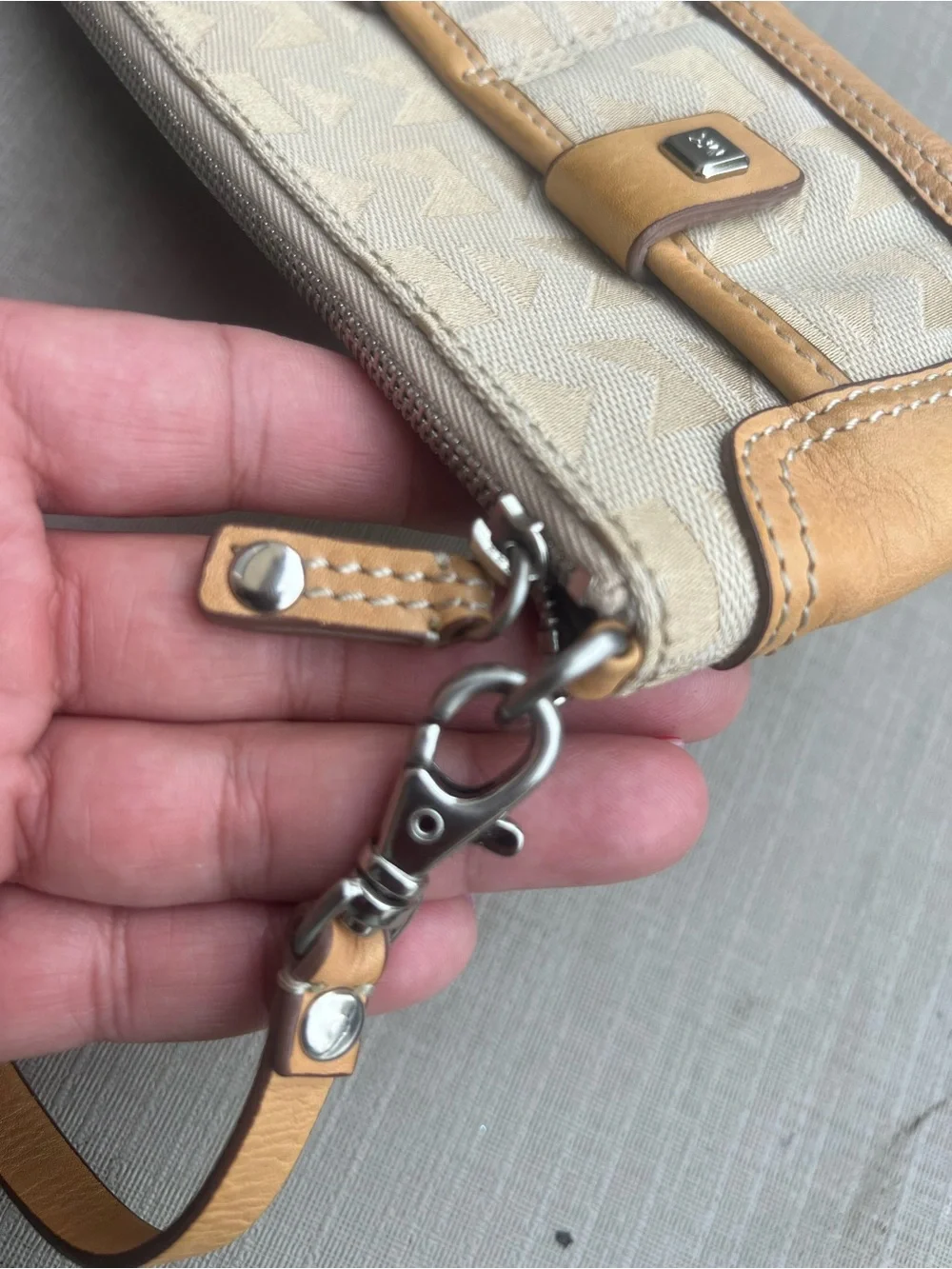 Michael Kors Beige & Tan Logo Mini Shoulder Bag